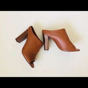 Cognac High Heel Mules